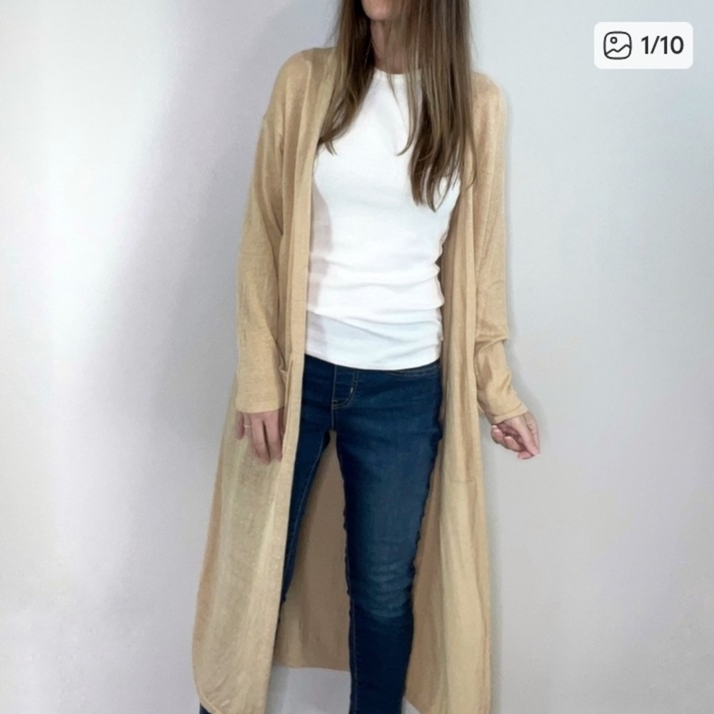 Lou & Grey Camel Tan Duster Cardigan Size XXL